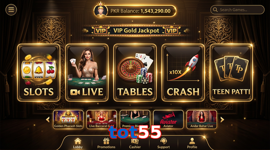 Main screen of Tot55 casino page for PK players